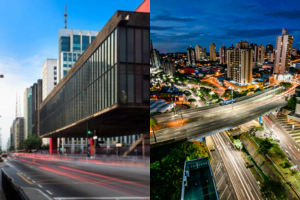 Fotos das cidades de São Paulo e Florianópolis
