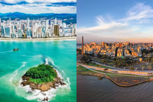 Fotos das cidades de São Paulo e Curitiba