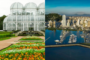 Fotos das cidades de São Paulo e Florianópolis