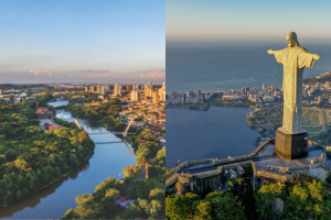 Fotos das cidades de São Paulo e Curitiba